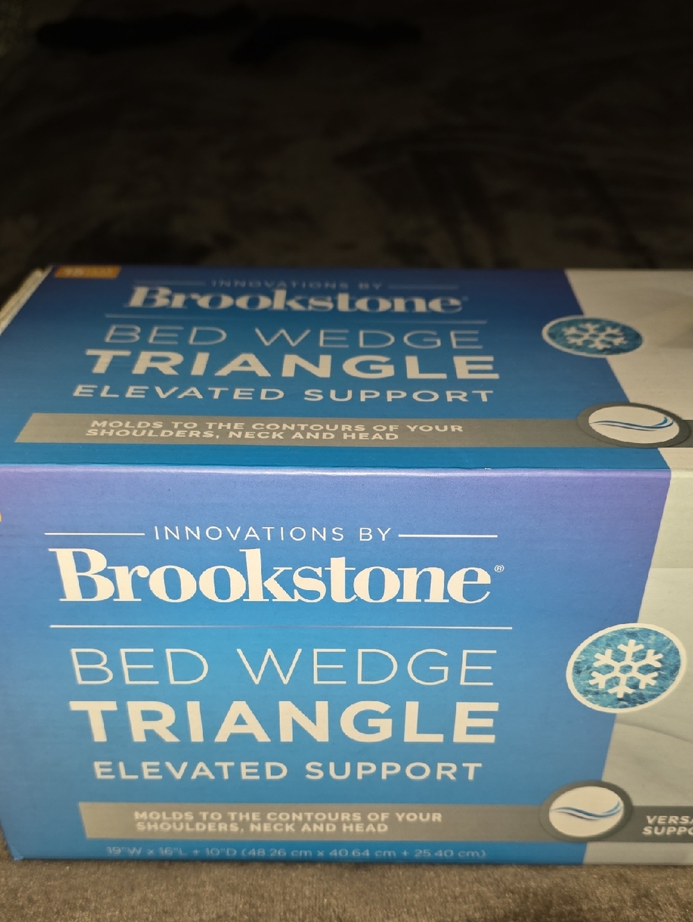 Brookstone Blue Bed Wedge Triangle Support Pillow